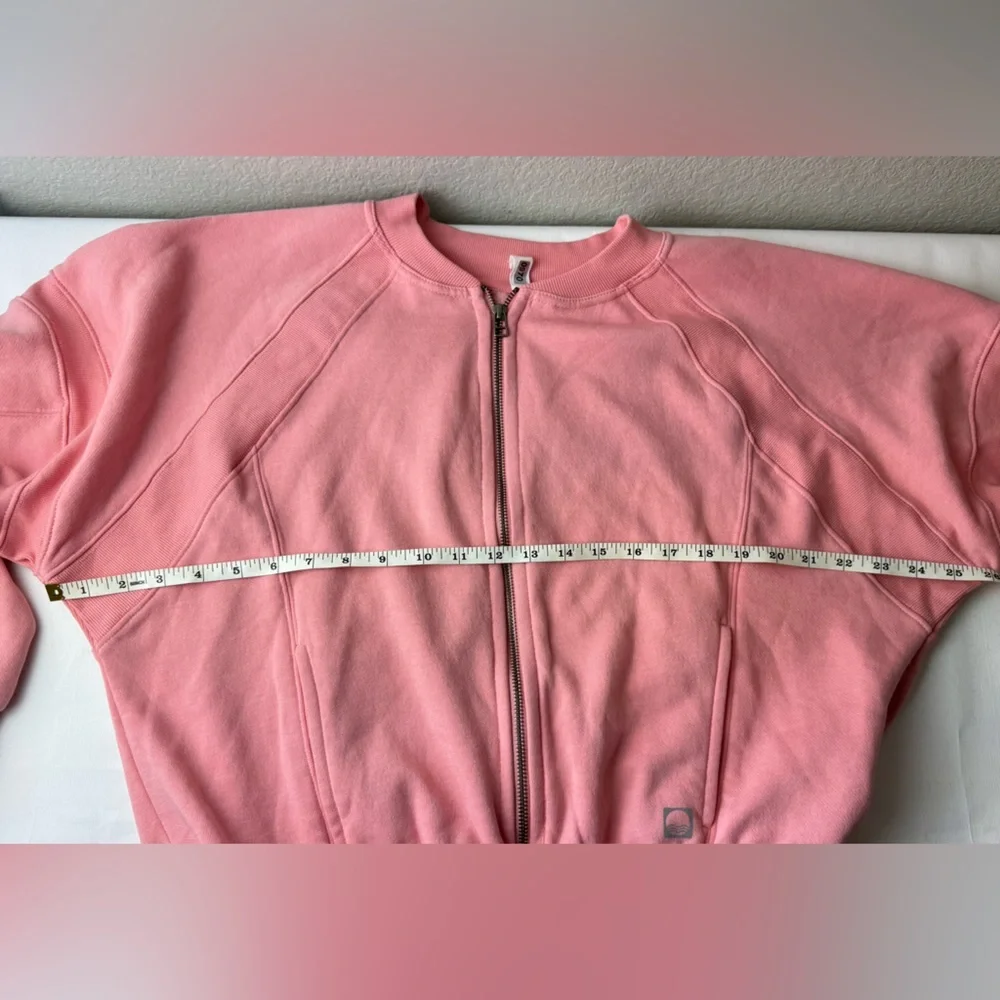 Daily Practice by Anthropologie Pink Fleece Jacket Full Zip Size Medium Like New - Picture 8 of 9
